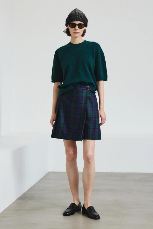 Pomandère - Fine-knit t-shirt in alpaca - bottle green - Image 2