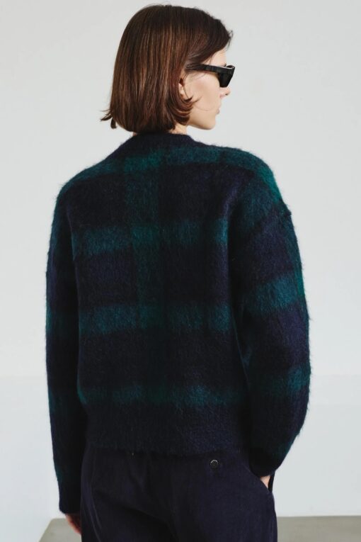 Pomandère - Jacquard crew neck in mohair - navy - Image 3