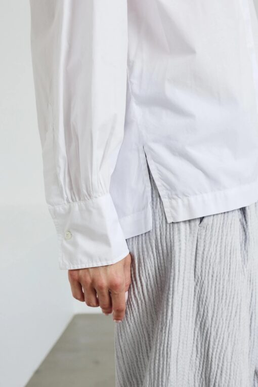 Pomandère - Poplin shirt with V-neck - off-white - Image 4