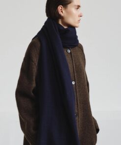 Pomandère - Wool gauze scarf - navy