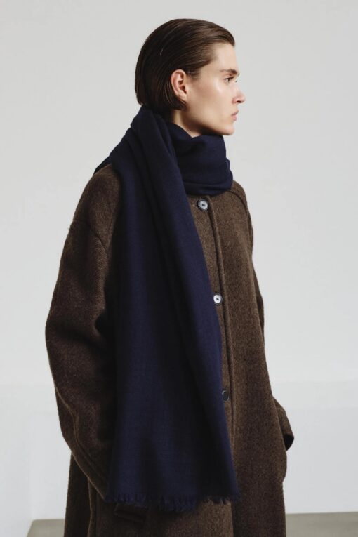 Pomandère - Wool gauze scarf - navy
