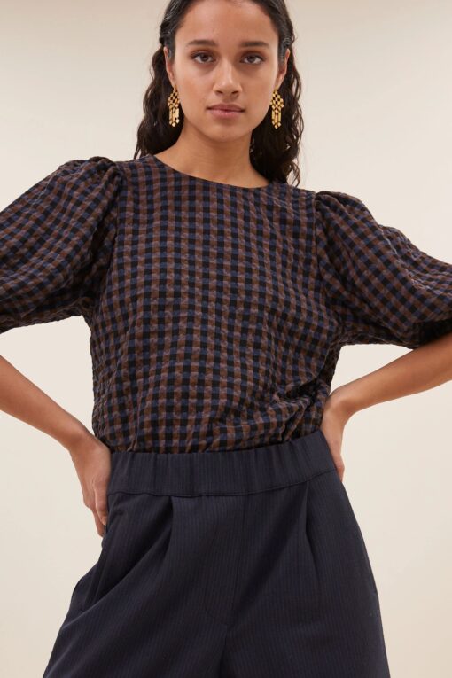 by-bar - jet check blouse | little check - Image 3