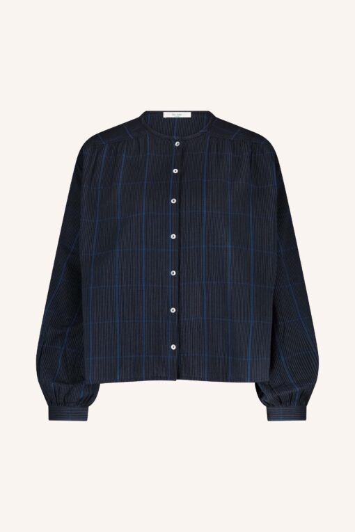 by-bar - saar check blouse | blue checks - Image 2