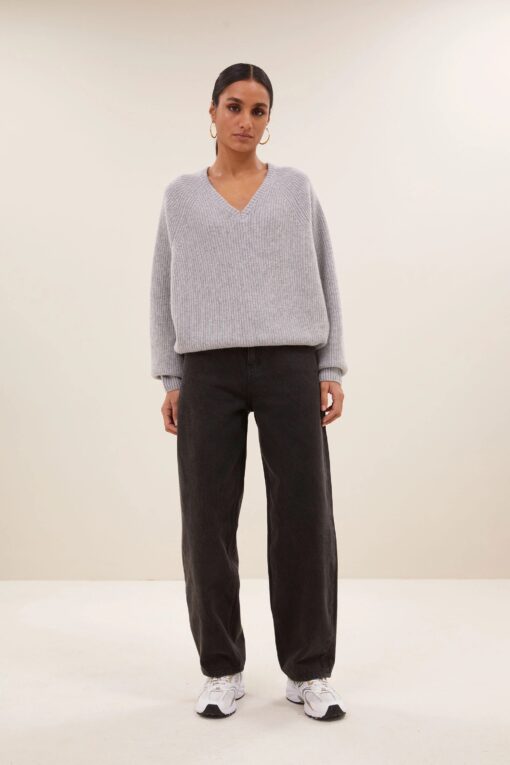 by-bar - meadow v neck pullover | grey melee - Image 5