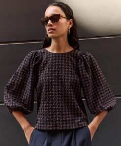 by-bar - jet check blouse | little check