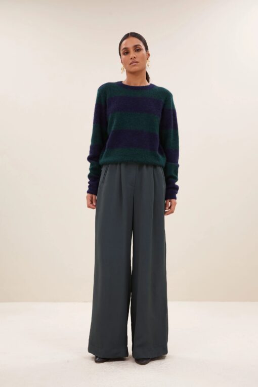 by-bar - gwen big stripe pullover | dark green stripe - Image 5
