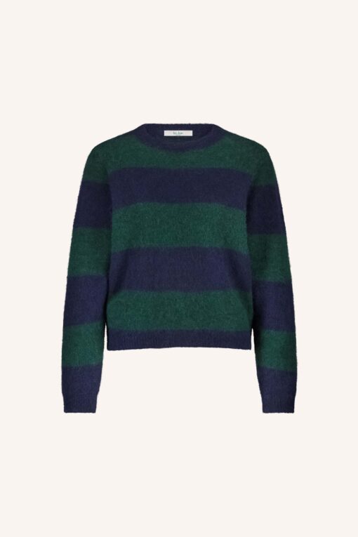 by-bar - gwen big stripe pullover | dark green stripe - Image 2