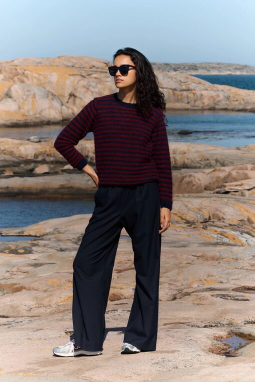 by-bar - gwen thin stripe pullover | wine thin stripe - Image 6