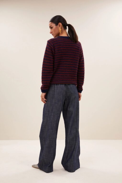 by-bar - gwen thin stripe pullover | wine thin stripe - Image 3