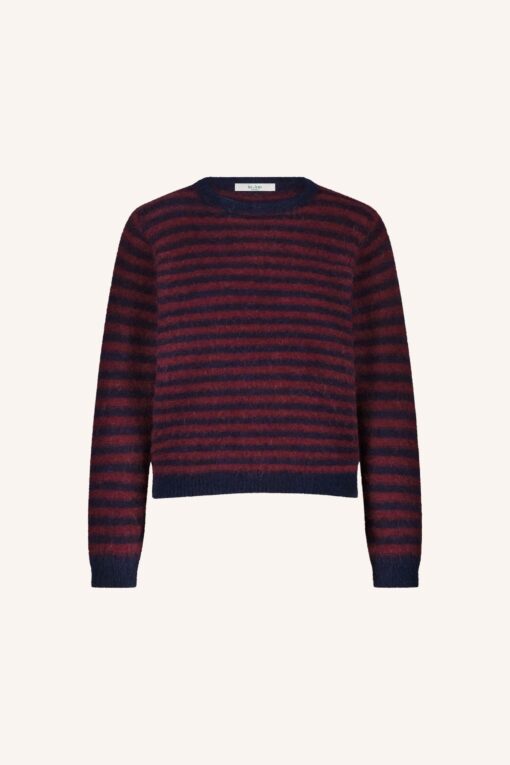 by-bar - gwen thin stripe pullover | wine thin stripe - Image 2
