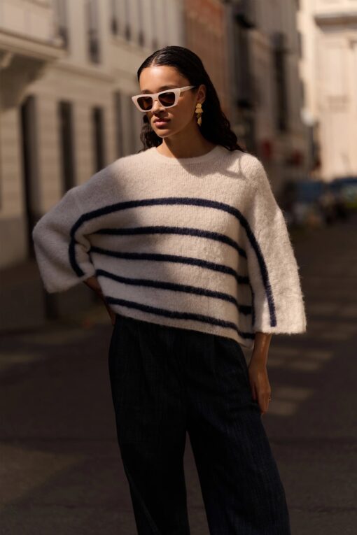 by-bar - fleur stripe pullover | marine stripe