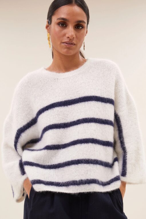 by-bar - fleur stripe pullover | marine stripe - Image 3