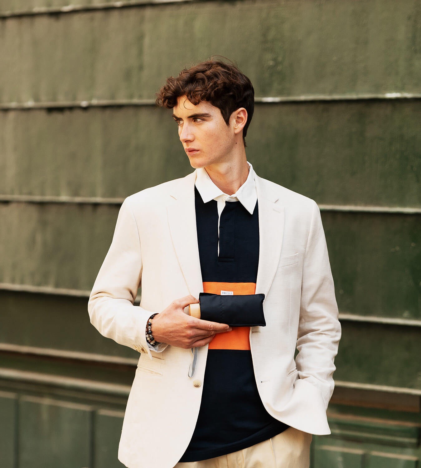 Anatole – Navy blue folding compact umbrella – COLETTE - Image 5