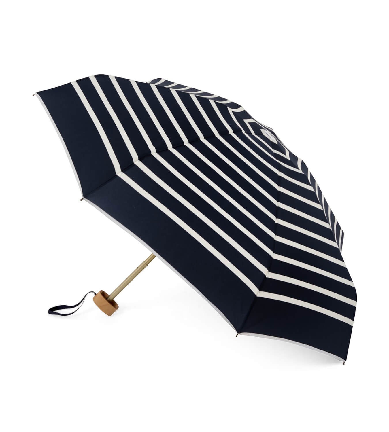 Anatole – Striped navy compact umbrella – white stripes – PABLO - Image 2