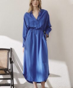 Pomandère - silk dress - blue