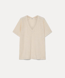 Pomandère - striped cotton t-shirt - chalk