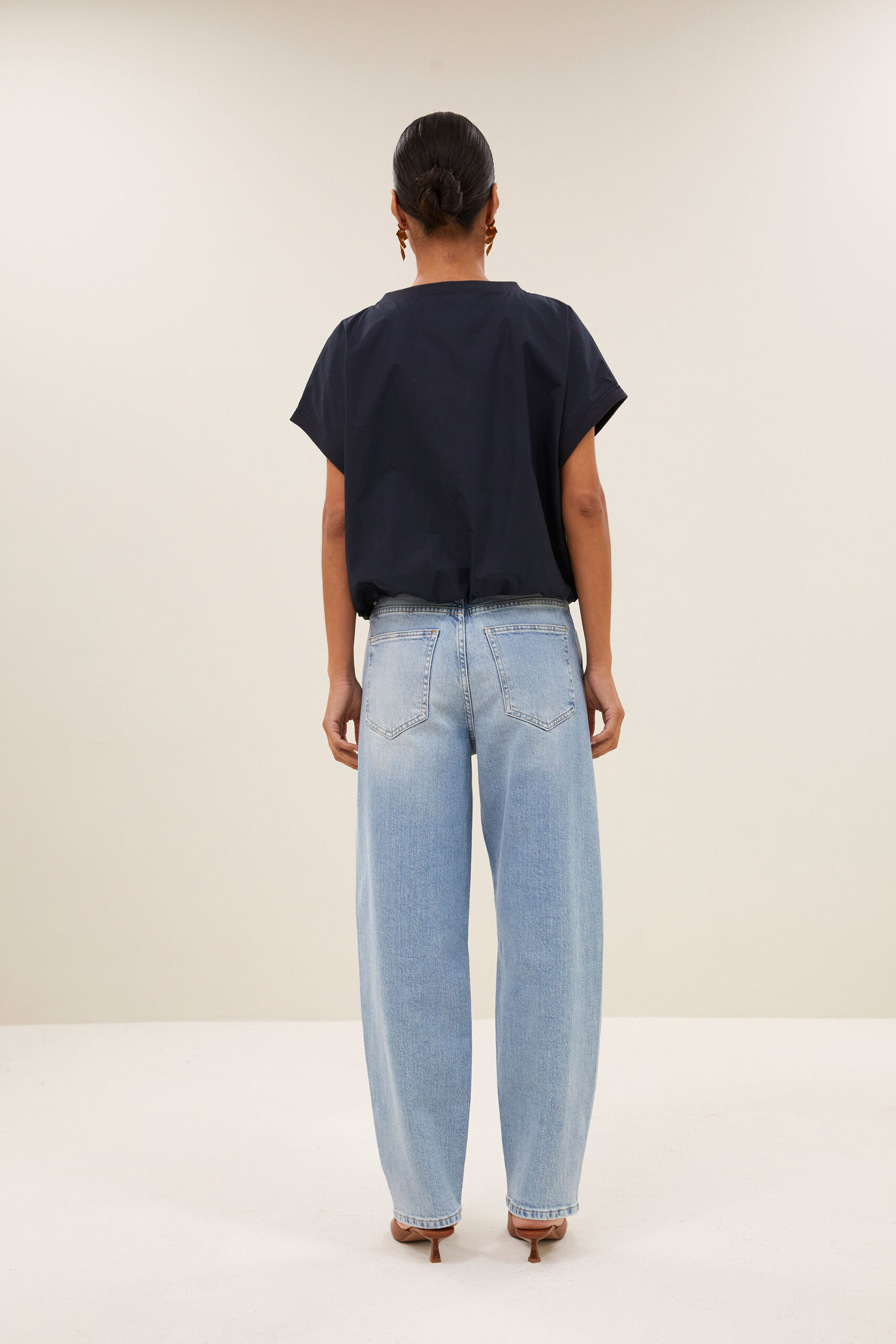 by-bar - tyler poplin top | midnight - Image 3