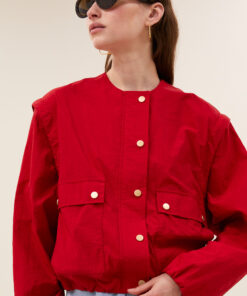 by-bar - maggie zip jacket | red