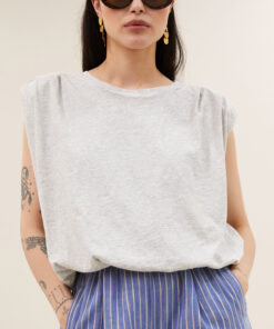 by-bar - nilou jersey top | grey melee