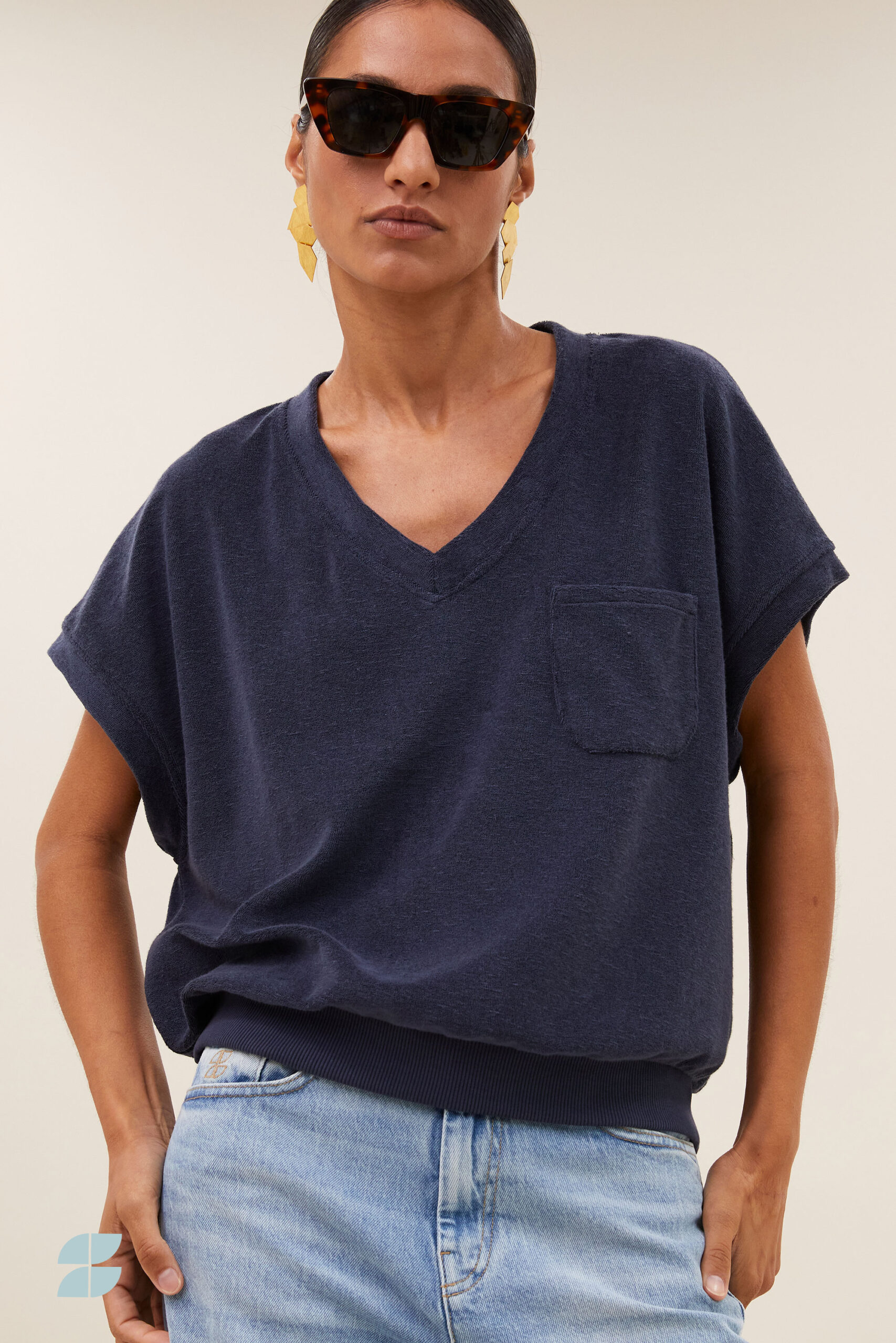 by-bar - tyler slub top | midnight