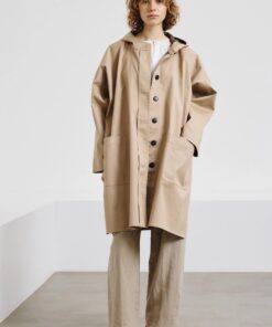 Pomandère - Cotton drill bonded cape - sand